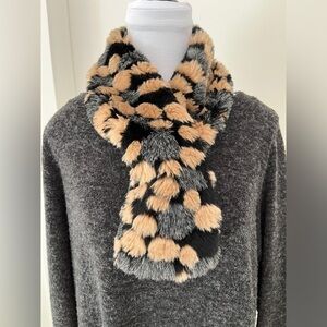 DANIER Faux Fur Winter Scarf Cozy Multi-Colour Soft Chic